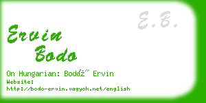 ervin bodo business card